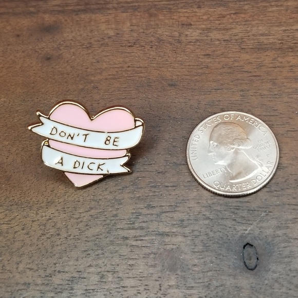 Don't be a D*ck heart enamel lapel pin - Picture 4 of 4